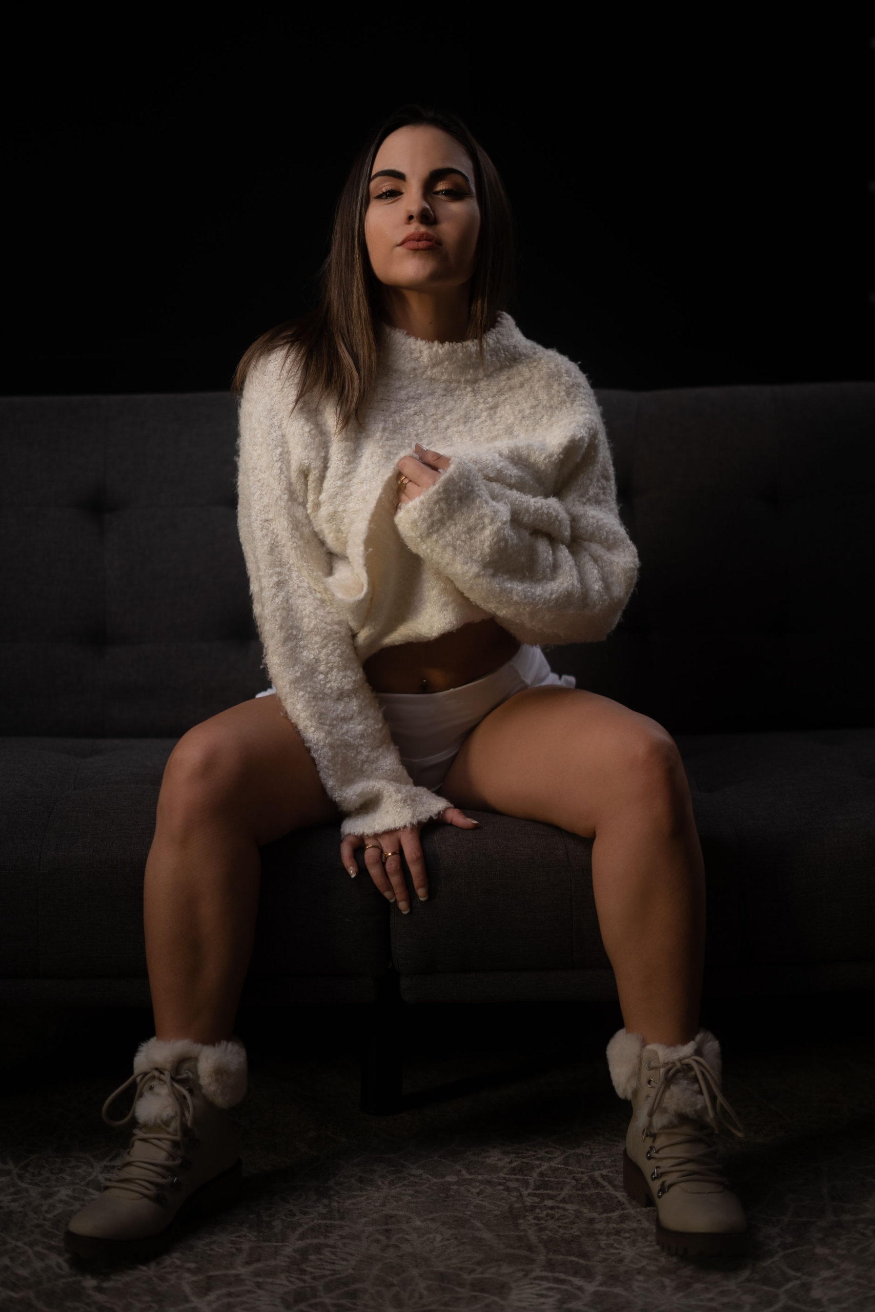 Nicole D Fluffy White Sweater